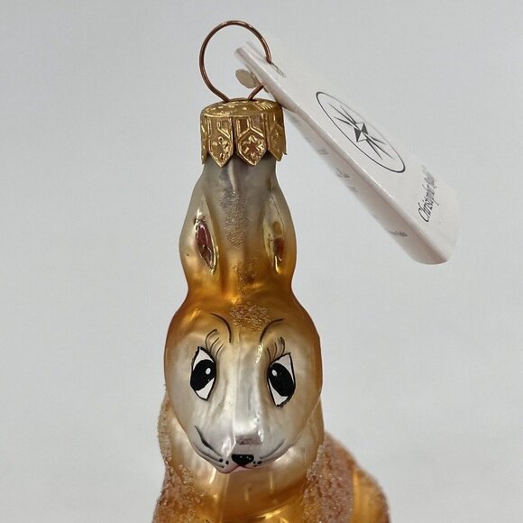 Christopher Radko EASTER Rabbit Bunny Glitter Ornament Egg Basket Tag 6.5 Inches - Picture 9 of 9